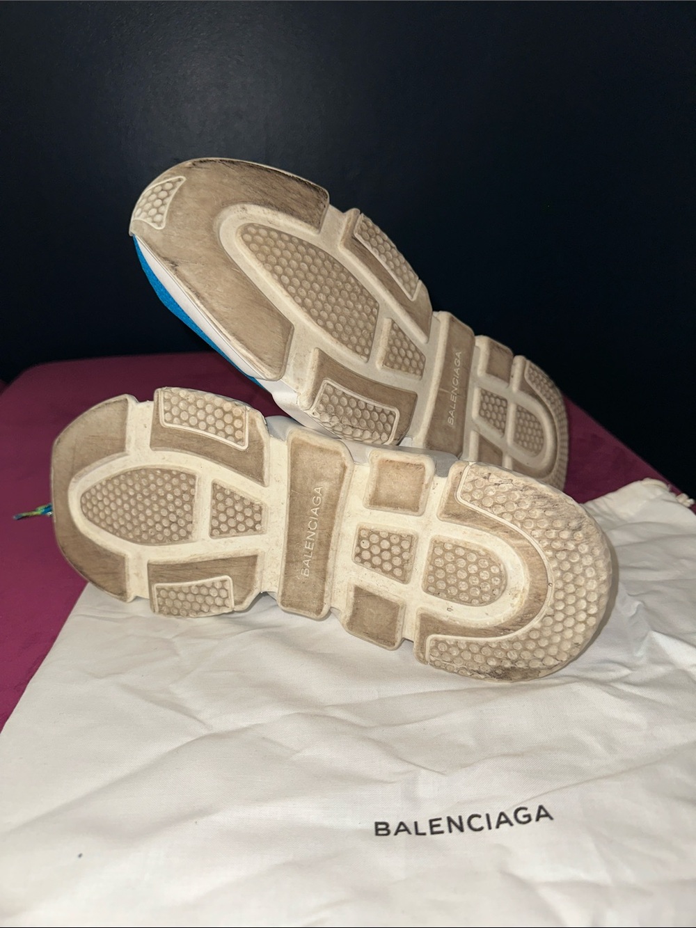 Balenciaga Turquoise Knit Speed Trainer Sneakers with Neon Laces - Picture 8 of 13